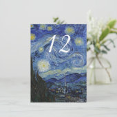 Numéro de table de réception de mariage Nuit étoil (Debout devant)