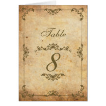 Numéro de table de réception du mariage Motif vint
