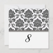 Numéro de table de réception en damassé noir et bl (Devant)