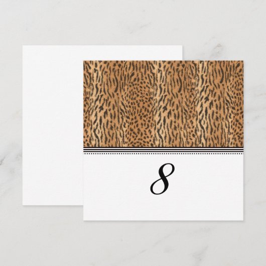 Numéro de table de réception en peau d'animal à mo (Devant / Derrière)