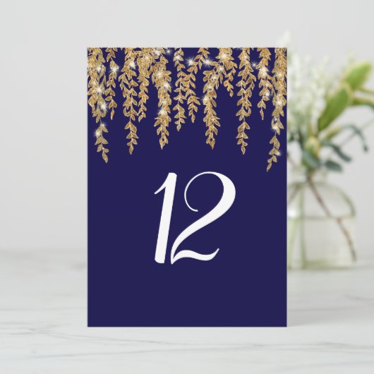 Numéro de table de réception Moderne Feuille de sa (Debout devant)