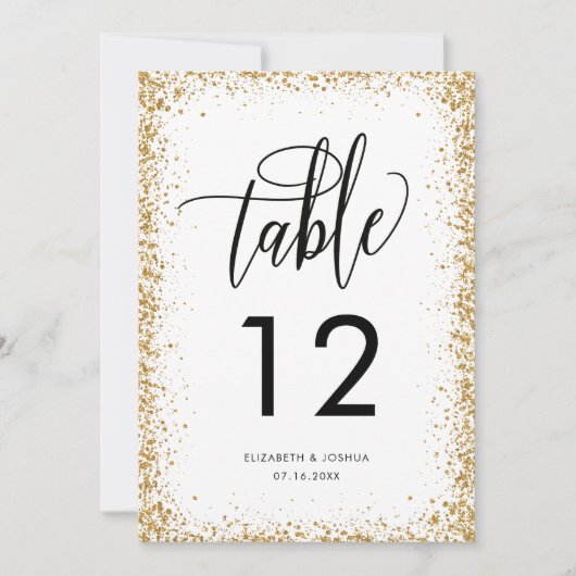Numéro de table de réception pailleté Faux paillet (Devant)
