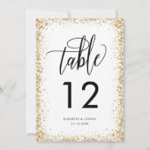 Numéro de table de réception pailleté Faux paillet (Dos)