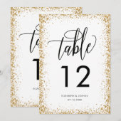 Numéro de table de réception pailleté Faux paillet (Devant / Derrière)