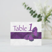 Numéro de table de réception Papillon Brocade viol (Debout devant)