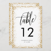 Numéro de table de réception scintillant Faux pail (Devant / Derrière)