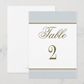 Numéro de table de réception Simple Stripe bleu fr (Devant / Derrière)