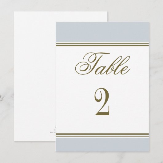 Numéro de table de réception Simple Stripe bleu fr (Devant / Derrière)