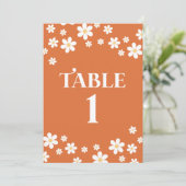 Numéro de table de Retraite de mariage orange dais (Debout devant)