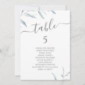 Numéro de table de script bleu poussiéreux minimal (Devant)