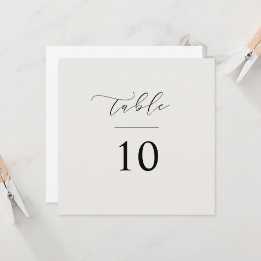 Numéro de table de script Carte Carré de réception (Devant/Arrière en situation)