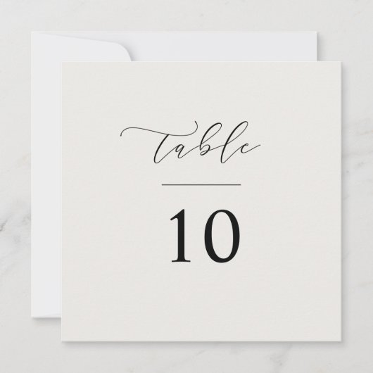 Numéro de table de script Carte Carré de réception (Devant)