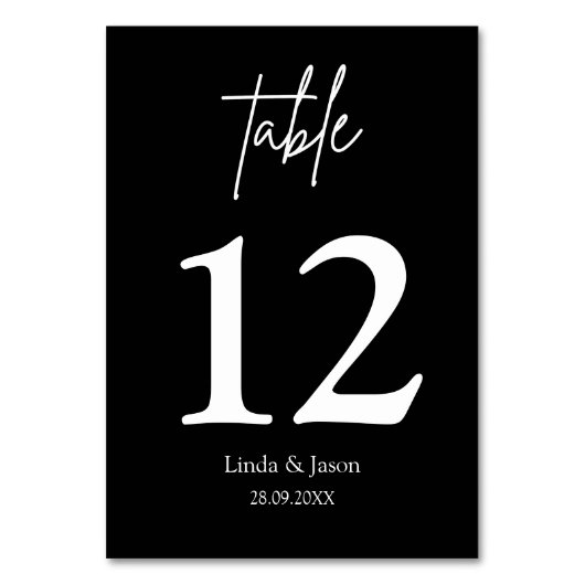 Numéro de table de script de calligraphie Mariage (Par défaut)