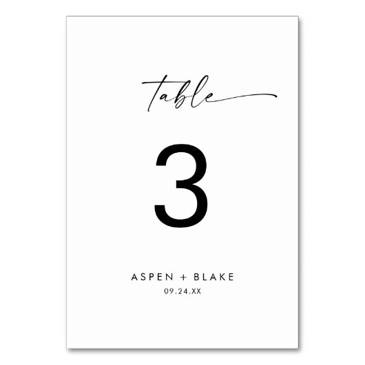 Numéro de table de script moderne (Par défaut)