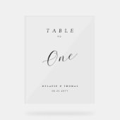 Numéro de table de script noir élégant minimal Mar (Recto)