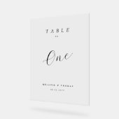 Numéro de table de script noir élégant minimal Mar (Angle)