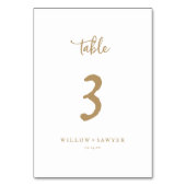 Numéro de table de script or rustique (Dos)