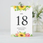 Numéro de table de tournesol avec arrière - plan b (Debout devant)