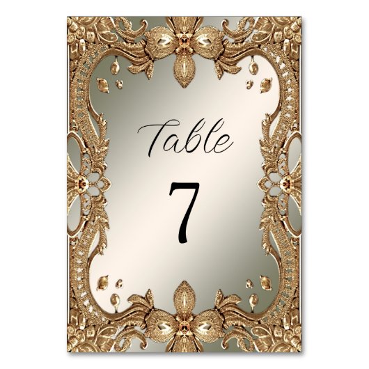Numéro de table de trame ornée or (Par défaut)