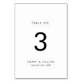 Numéro de table de typographie chic (Dos)