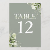 Numéro de table de typographie florale de verdure (Dos)