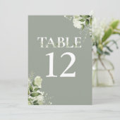 Numéro de table de typographie florale de verdure (Debout devant)