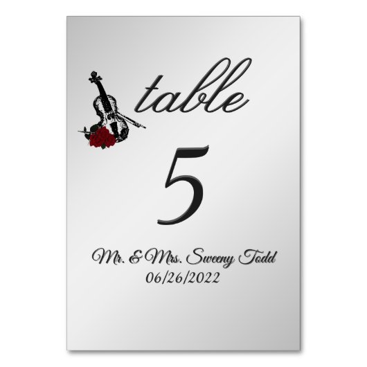 Numéro de table de violon (Dos)