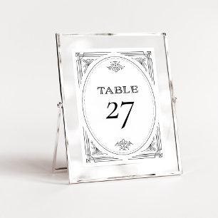 Numéro De Table Déco moderne Élégant Mariage noir et blanc