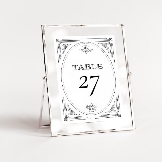 Numéro De Table Déco moderne | Élégant Mariage noir et blanc