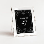 Numéro De Table Déco moderne | Élégant Mariage noir et blanc Onyx