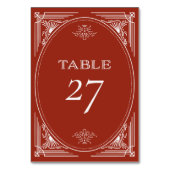 Numéro De Table Déco moderne | Élégant Mariage rouge de vacances (Dos)