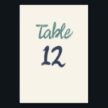 Numéro De Table Décontracté Retro Quirky écriture manuscrite Vert<br><div class="desc">Décontracté Retro Quirky écriture manuscrite Vert Bleu Mariage Numéro de table</div>