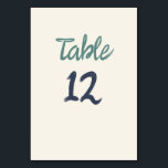 Numéro De Table Décontracté Retro Quirky écriture manuscrite Vert<br><div class="desc">Décontracté Retro Quirky écriture manuscrite Vert Bleu Mariage Numéro de table</div>