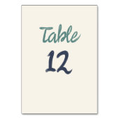 Numéro De Table Décontracté Retro Quirky écriture manuscrite Vert  (Dos)