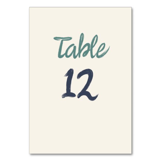 Numéro De Table Décontracté Retro Quirky écriture manuscrite Vert  (Par défaut)