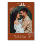 Numéro De Table Décor de mariage orangé blanc brûlé (Dos)