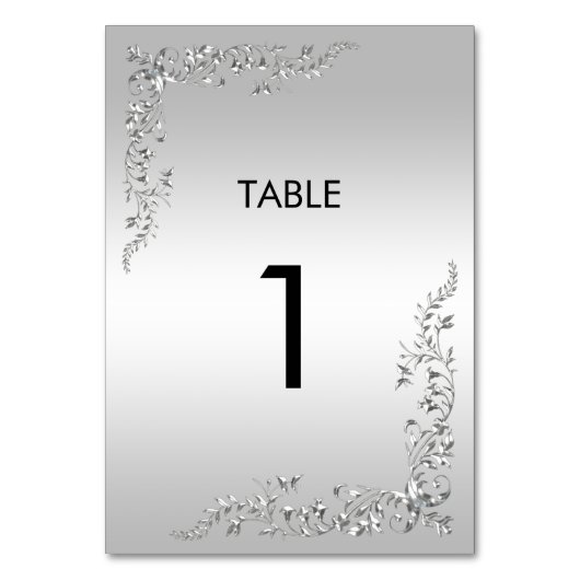 Numéro De Table Décoration élégante en argent 25e anniversaire de  (Par défaut)