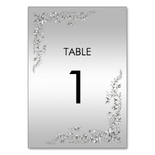 Numéro De Table Décoration élégante en argent 25e anniversaire Mar