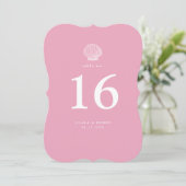Numéro de table découpé pour mariage côtier rose p (Debout devant)