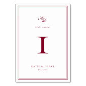 Numéro De Table Deep Burgundy Script Wedding (Par défaut)