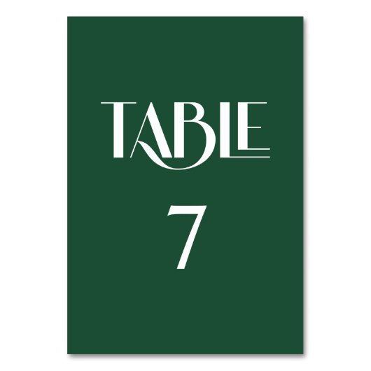 Numéro De Table Deep Pine et Serif Décoratif Blanc (Par défaut)
