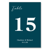 Numéro De Table Deep Teal Minimalist Wedding (Par défaut)