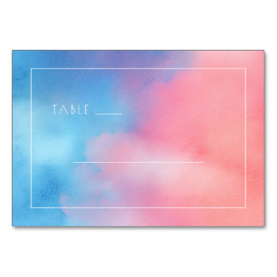 Numéro De Table Dégradé Rose Bleu Serein