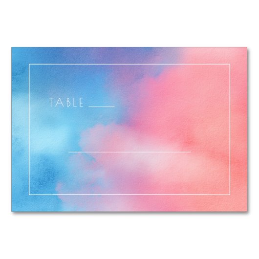 Numéro De Table Dégradé Rose Bleu Serein (Devant)
