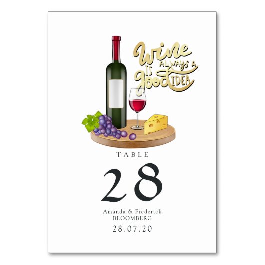 Numéro De Table Dégustation de fromage et de vin (Par défaut)