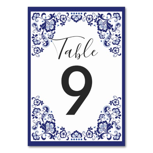 Numéro De Table Delfts Blauw | Réception de mariage bleu Delft Hol (Dos)