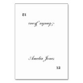 Numéro De Table Délicat Black Script Nom de l'invité Place Card (Par défaut)