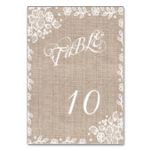 Numéro De Table Délicat Burlap Dentelle Rustique Mariage Numéros d (Par défaut)