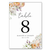 Numéro De Table Délicat Mariage de bouquets floraux de printemps (Dos)