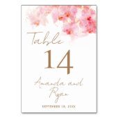 Numéro De Table Délicat Mariage floral de l'orchidée (Dos)